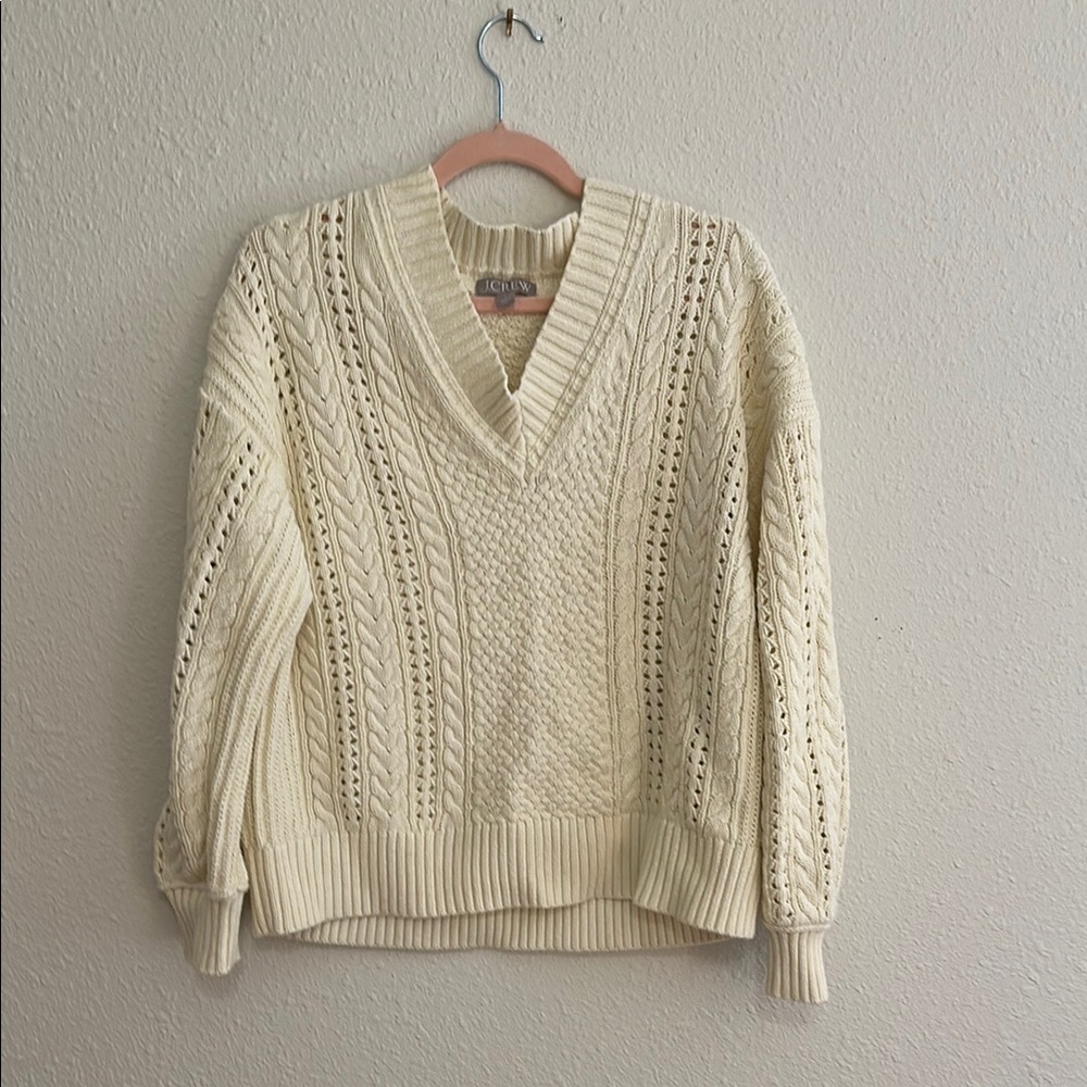 Cozy Knit J Crew Sweater Off-white Sweater